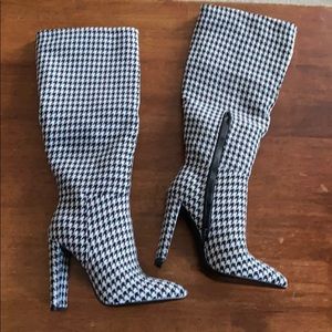 Brand new Houndstooth knee high boots!